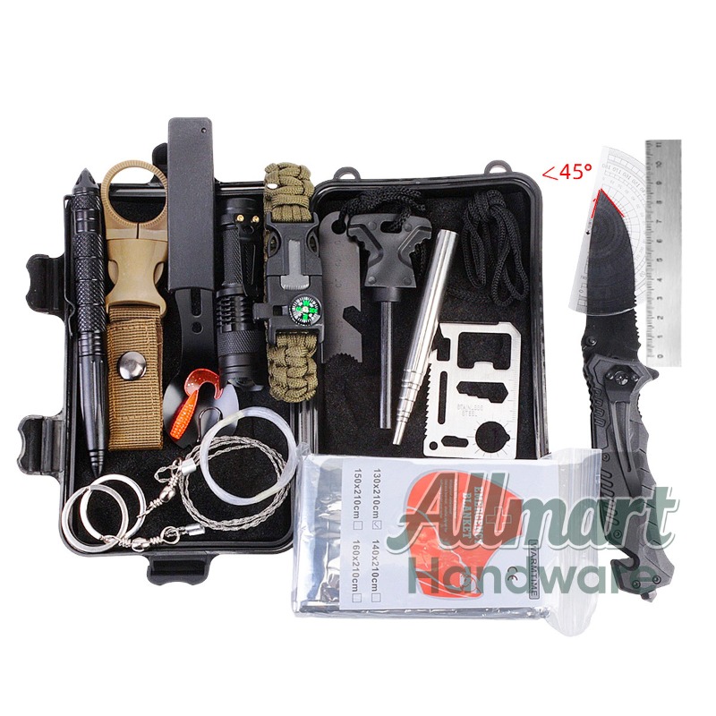 Outdoor Camping Kit - 다기능 휴대용 EDC 생존 도구 상자,