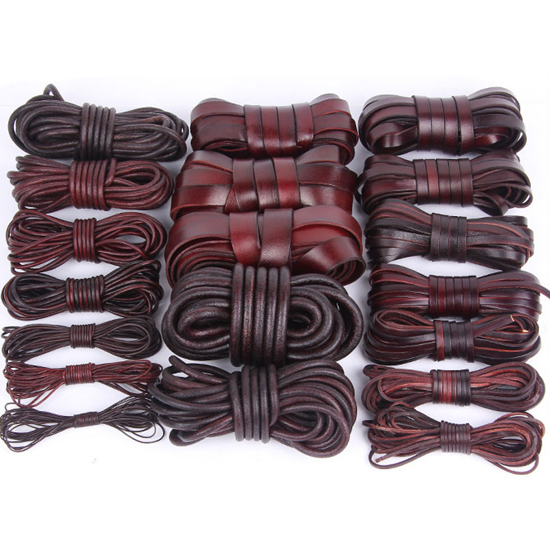 Paracord Bracelet - 2 미터 1-20mm 레트로 정품 가죽