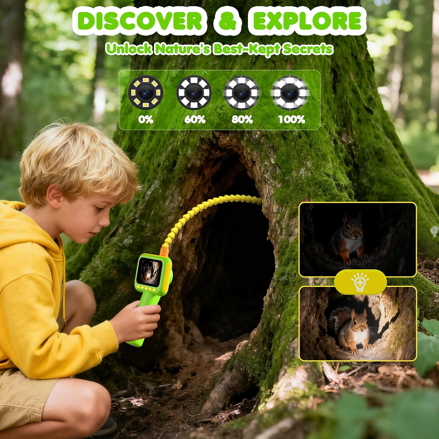 Outdoor Camping Kit - 어린이용 내시경, 조명이 있는 내시경 카메라