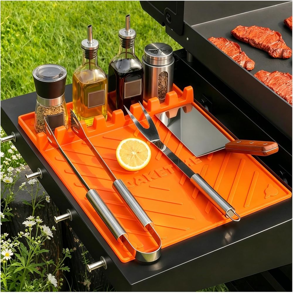 Outdoor Camping Grill - 실리콘 그릴 매트 또는 그리들 액세서리,