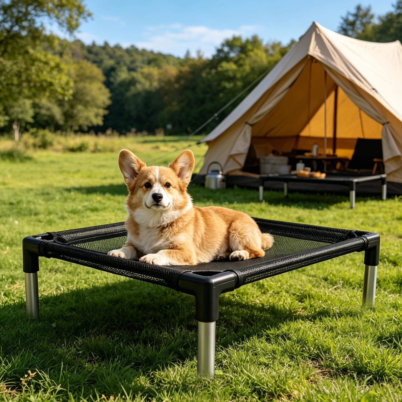 Outdoor Camping Cot - 높이 조절 가능한 통기성 메쉬 소재의