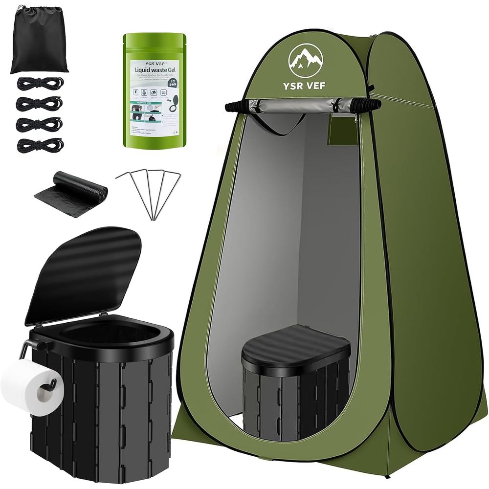 휴대용 화장실 키트, 팝업식 개인 텐트와 똥 젤 화장실 - Outdoor Camping Kit 리뷰 및 가격