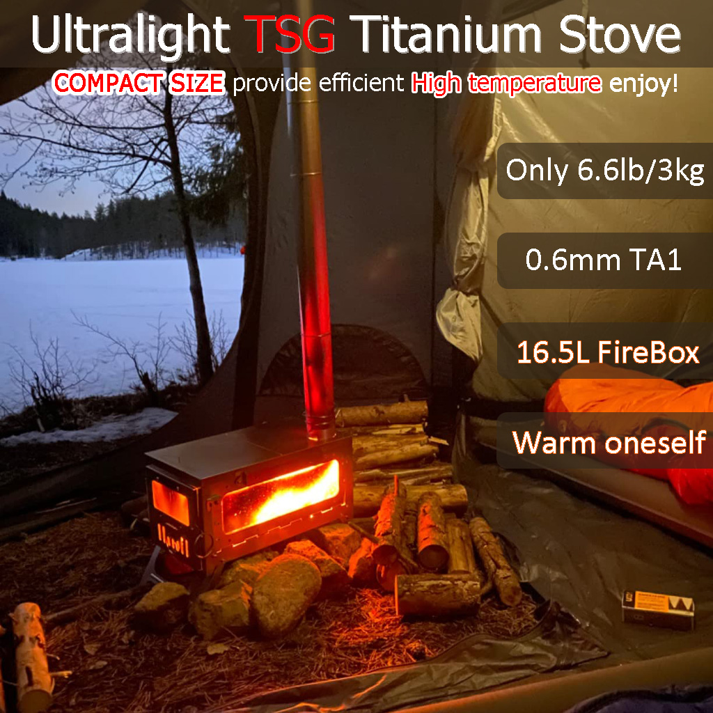 미국 창고 TSG 티타늄 텐트 스토브 접이식 장작 난로 - Outdoor Camping Warehouse 리뷰 및 가격