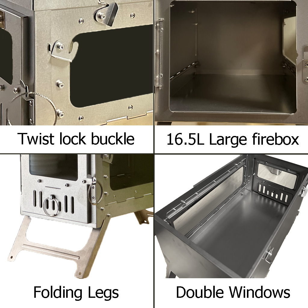 미국 창고 TSG 티타늄 텐트 스토브 접이식 장작 난로 - Outdoor Camping Warehouse 리뷰 및 가격