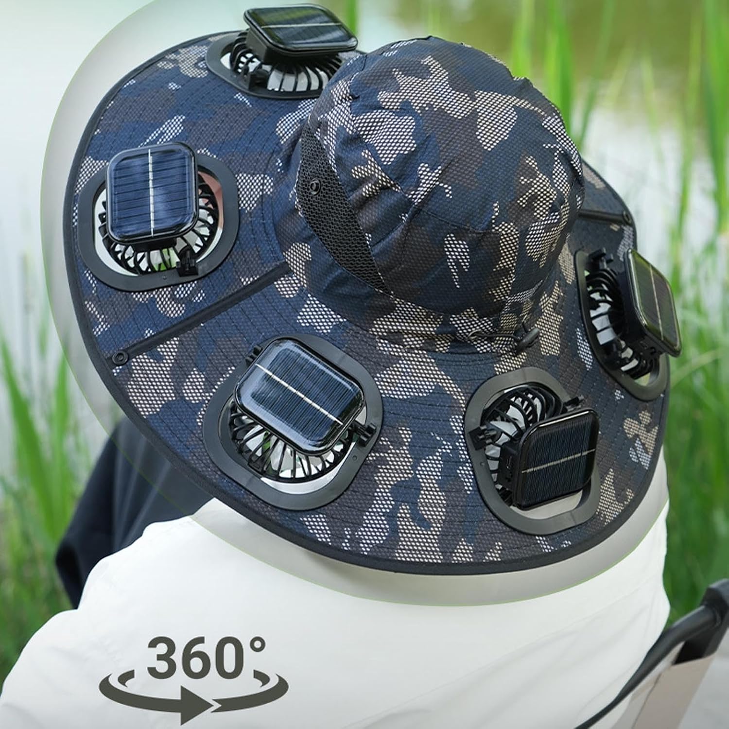 핫 6 팬 솔라 팬 모자 통기성 자외선 차단 넓은 챙  - Outdoor Camping Ventilator 리뷰 및 가격