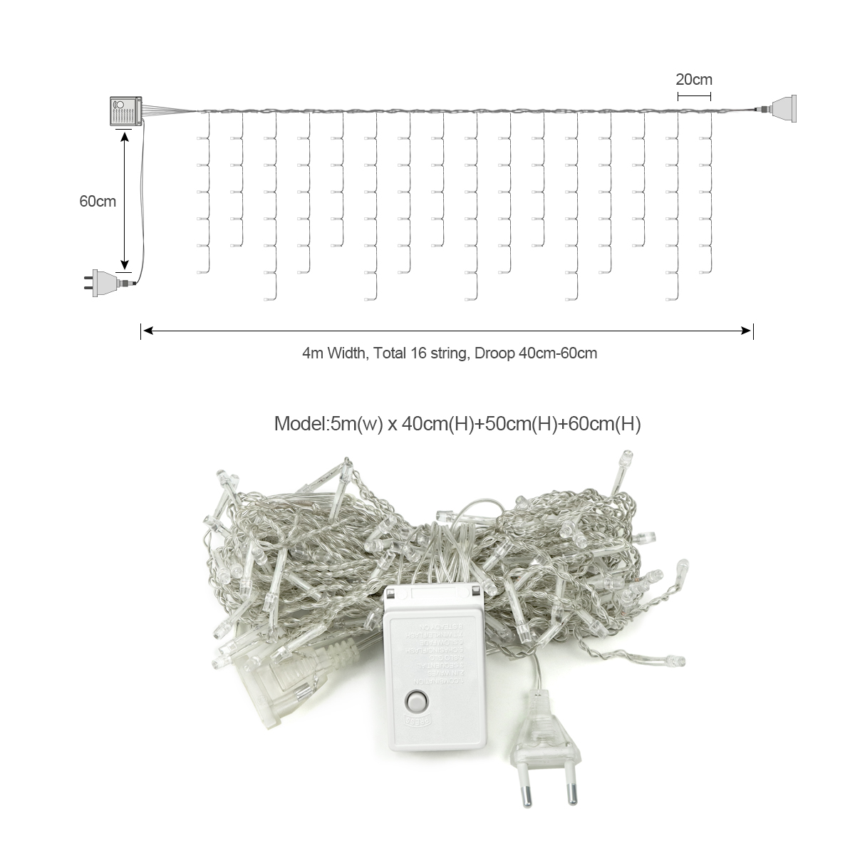 5M 크리스마스 조명 야외용 드롭 0.4-0.6m LE - Outdoor Camping Lights String 리뷰 및 가격