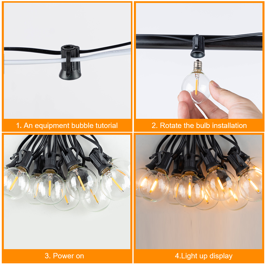 G40 LED 야외 문자열 공 조명 7.6M/20M 외 - Outdoor Camping Lights String 리뷰 및 가격