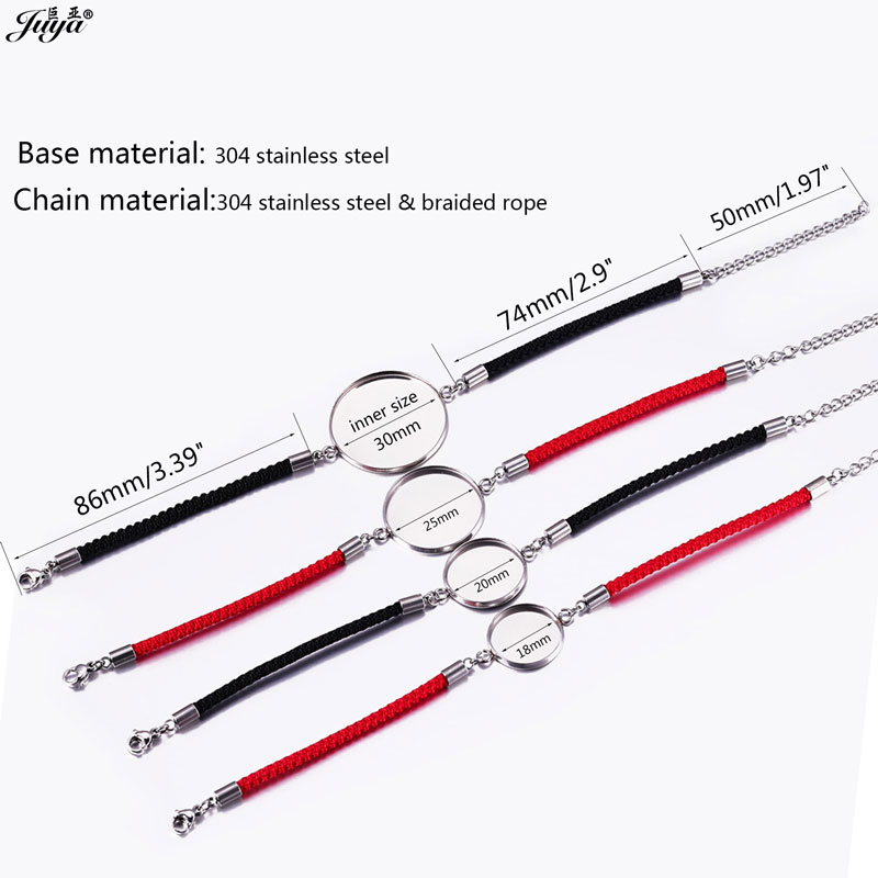 4 개/몫 18-30mm 스테인레스 스틸 카보 숑 팔찌 - Paracord Bracelet 리뷰 및 가격