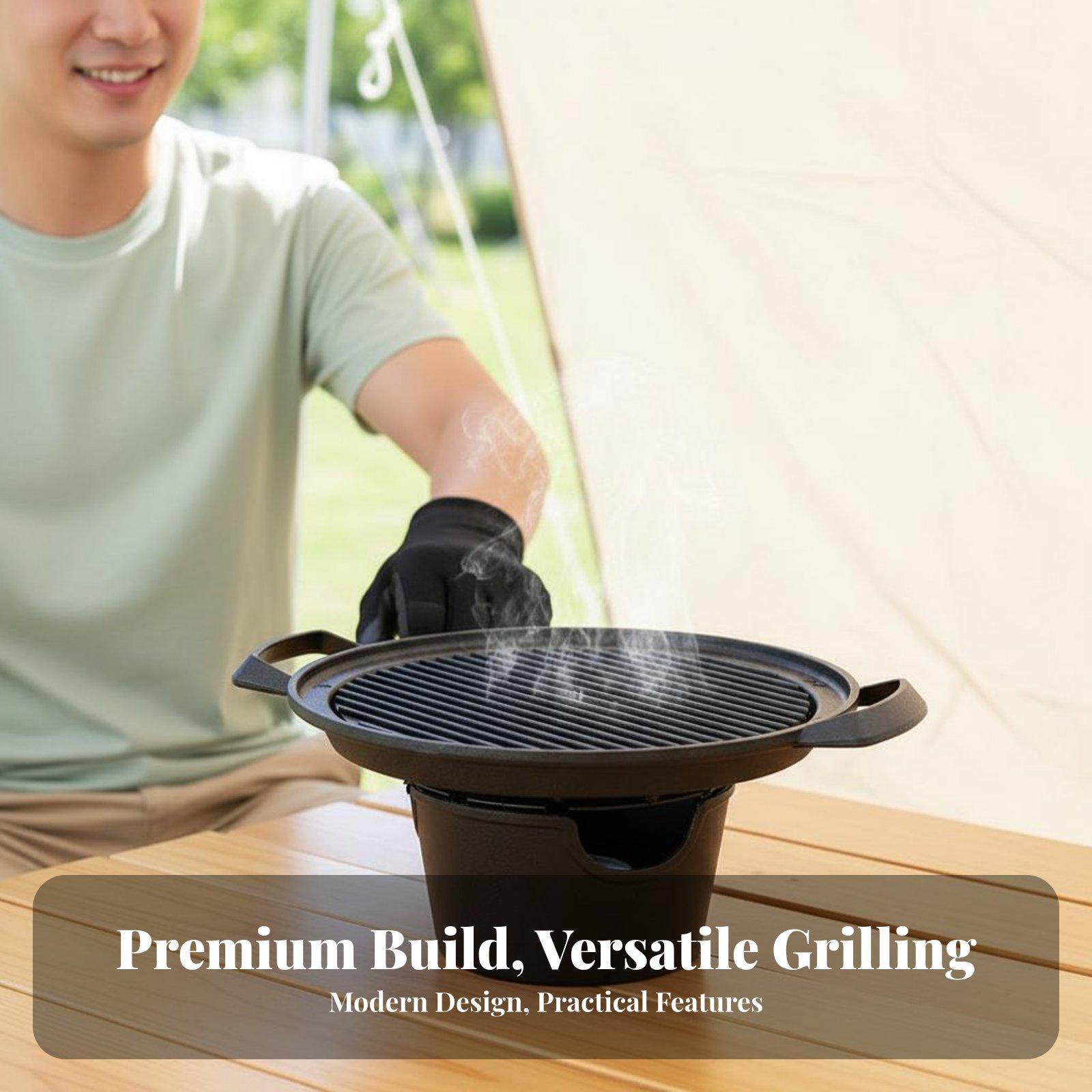야외 그릴 미니 테이블탑 바베큐 전기 논스틱 팬 한국식 - Outdoor Camping Grill 리뷰 및 가격