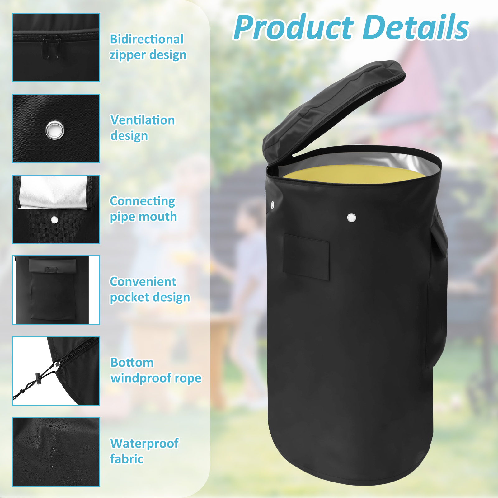 옥스포드 천 프로판 탱크 커버 통풍형 드로스트링 바닥  - Outdoor Camping Ventilator 리뷰 및 가격