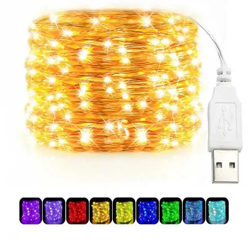 USB LED 문자열 조명 구리 실버 와이어 갈 랜드  - Outdoor Camping Lights String 리뷰 및 가격
