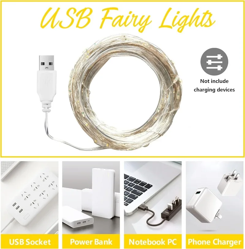 USB LED 문자열 조명 구리 실버 와이어 갈 랜드  - Outdoor Camping Lights String 리뷰 및 가격