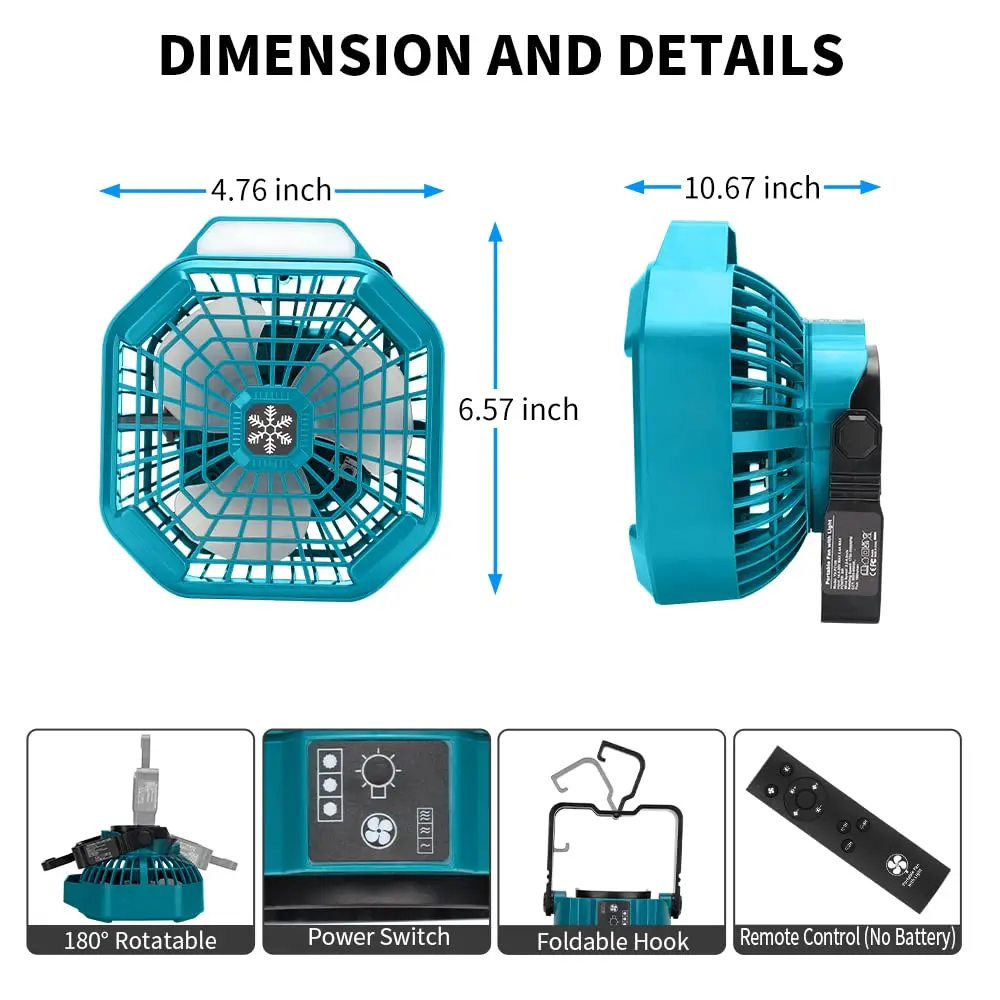 Bosch 18V 리튬 배터리용 휴대용 실외 팬, 3가 - Outdoor Camping Ventilator 리뷰 및 가격