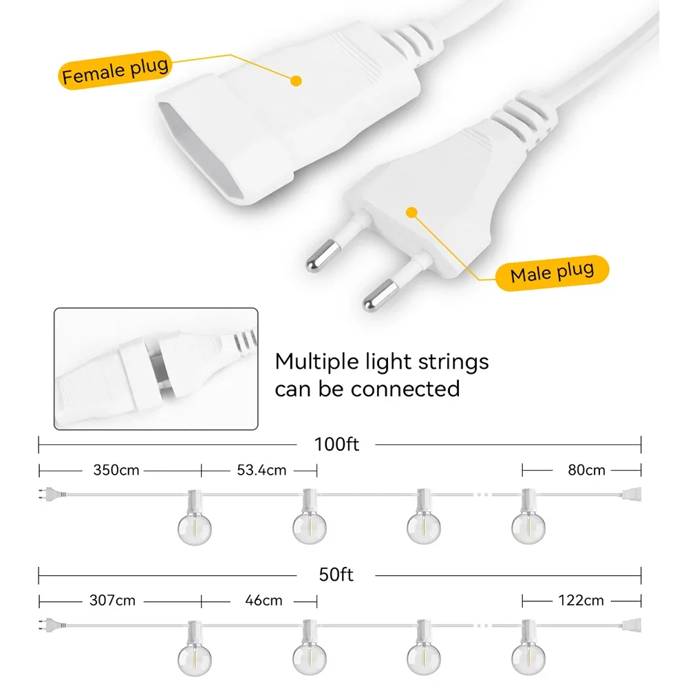30M 15M 요정 문자열 빛 G40 LED 공 꽃줄  - Outdoor Camping Lights String 리뷰 및 가격