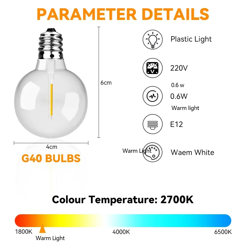 30M 15M 요정 문자열 빛 G40 LED 공 꽃줄  - Outdoor Camping Lights String 리뷰 및 가격