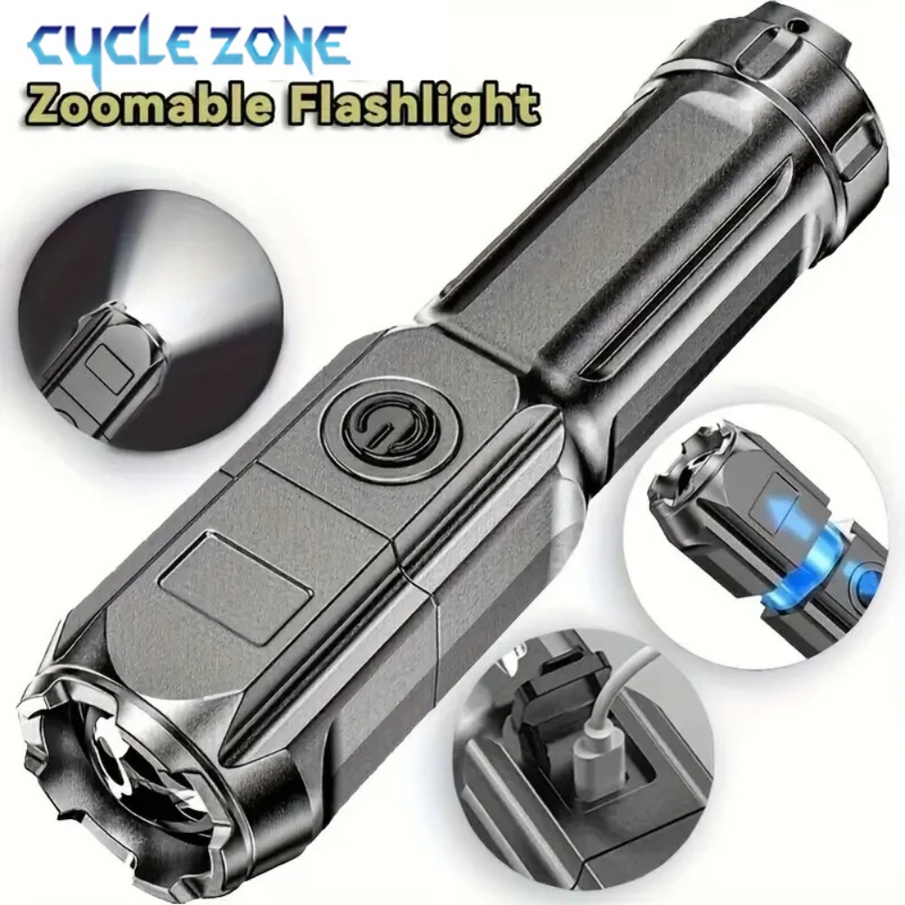 휴대용 LED 손전등 USB 충전식 손전등 줌이 가능한 - Outdoor Camping Zone 리뷰 및 가격